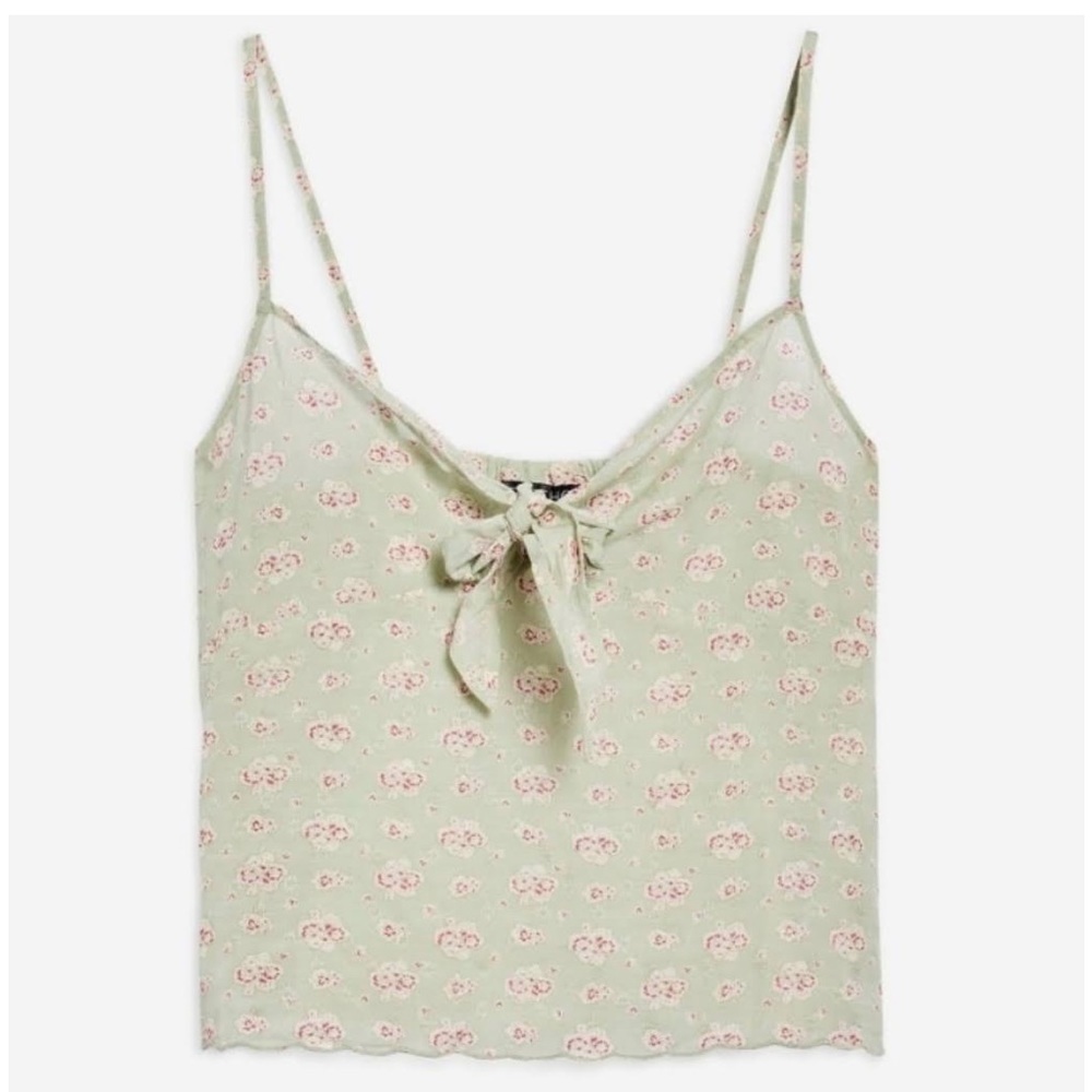 Topshop Cropped Floral Print Lightweight Top, Size 12, NWT